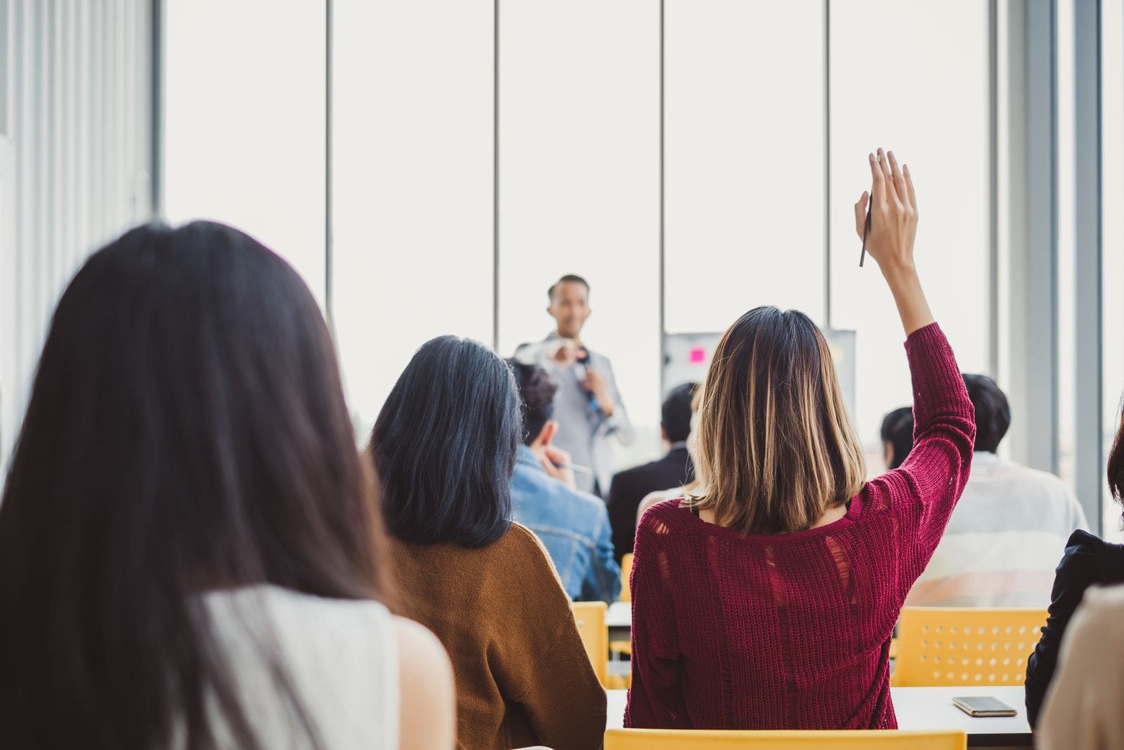 business conducting a training session in a training room
